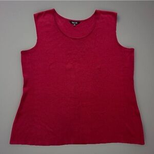 Misook Sweater Knit Tank Sz XL  Womens Red Sleeveless Career Business Office